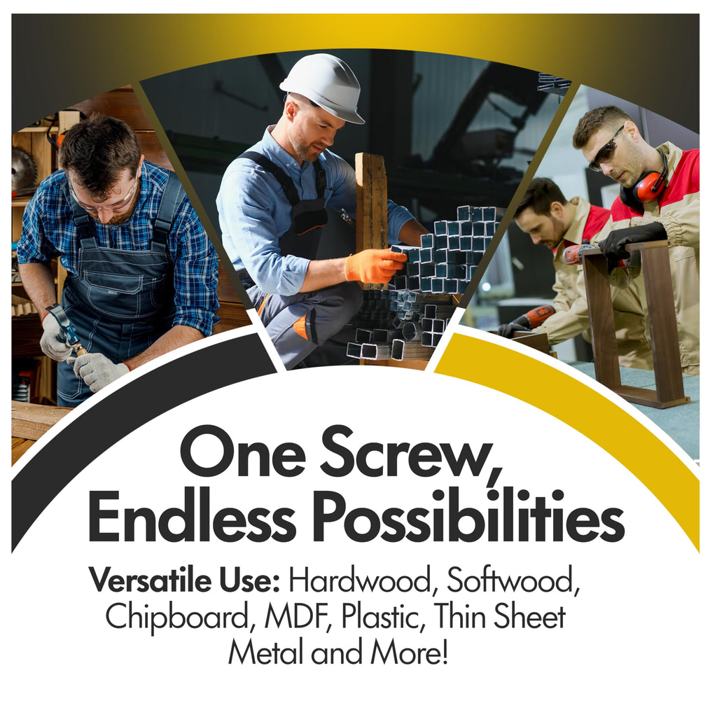 Black Multi Purpose Wood Screws - Self Tapping - Pozi Countersunk