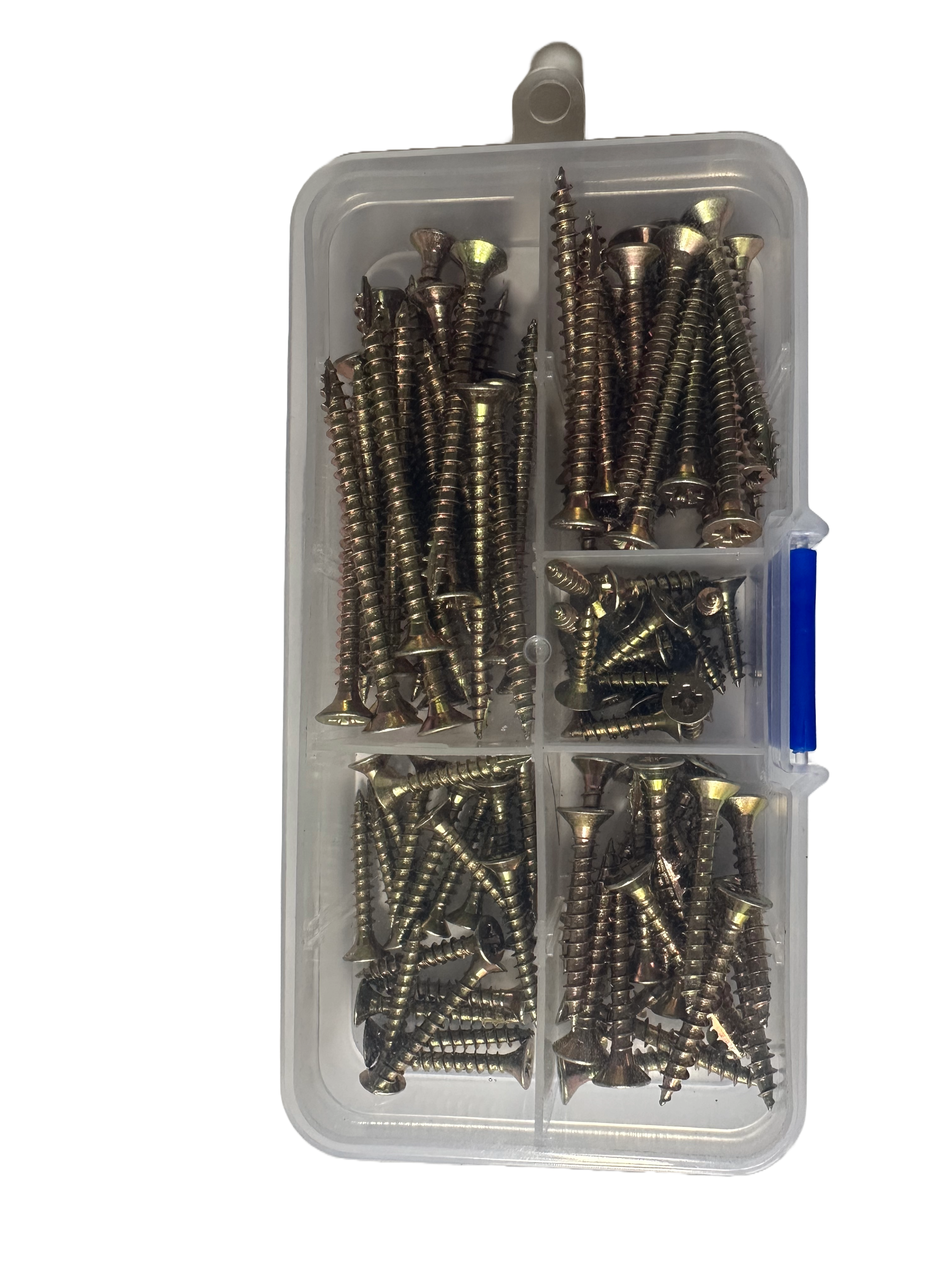 100pcs Yellow Zinc Screw Assortment Set | Mixed Size Screws for DIY, Furniture & Home Projects