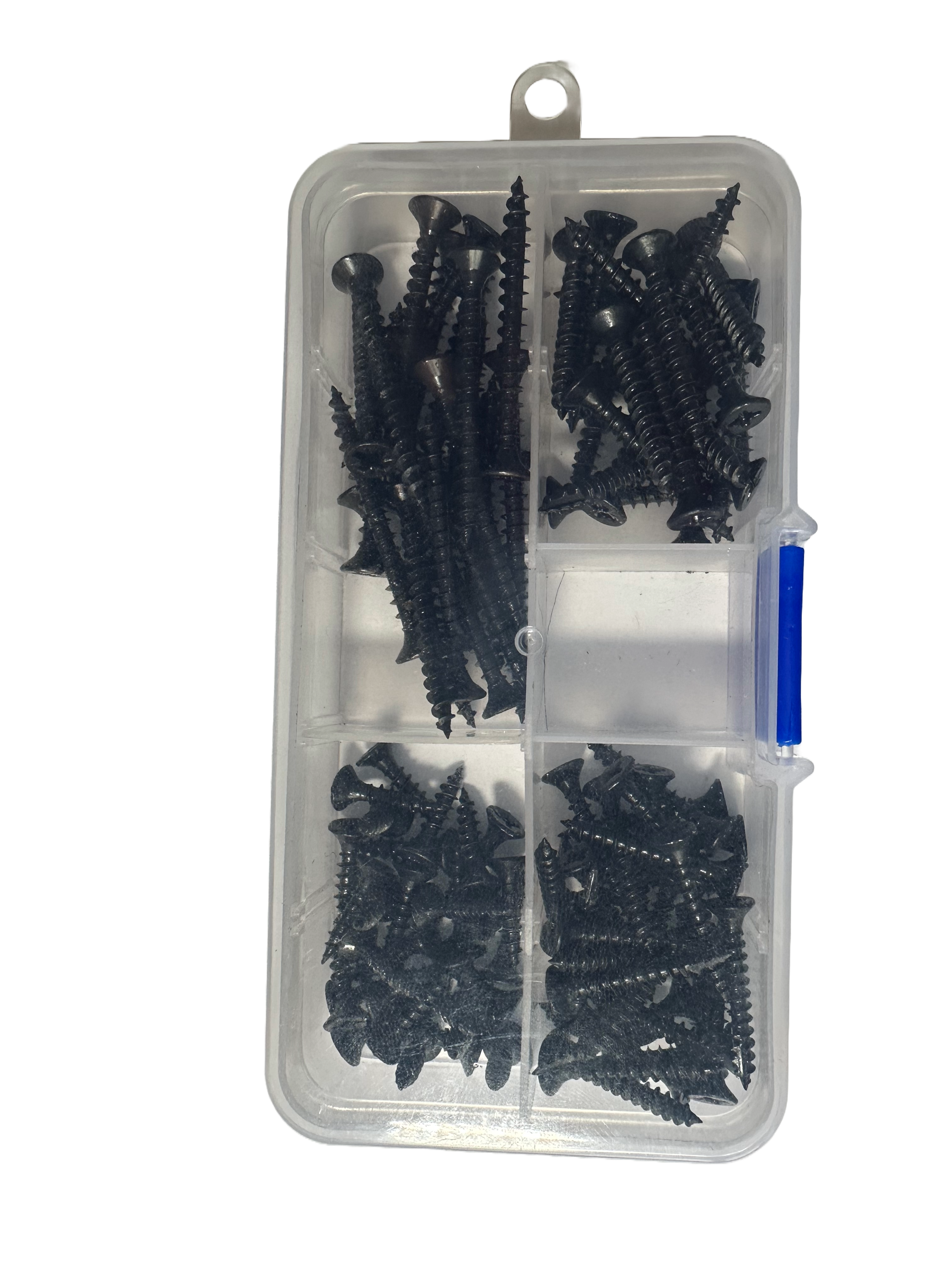 100pcs Black Multi-Purpose Wood Screw Assortment Set | Mixed Sizes for DIY, Wood & Home Projects