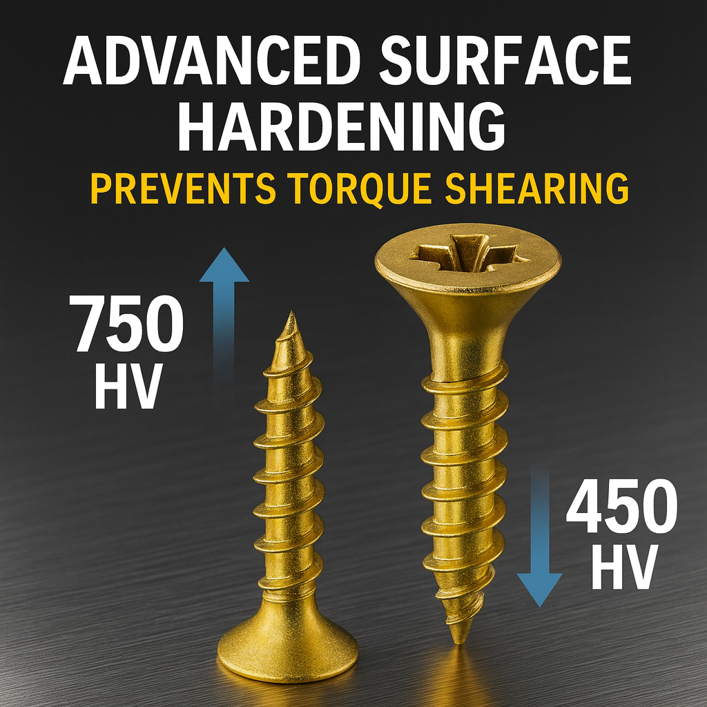 100pcs Yellow Zinc Screw Assortment Set | Mixed Size Screws for DIY, Furniture & Home Projects