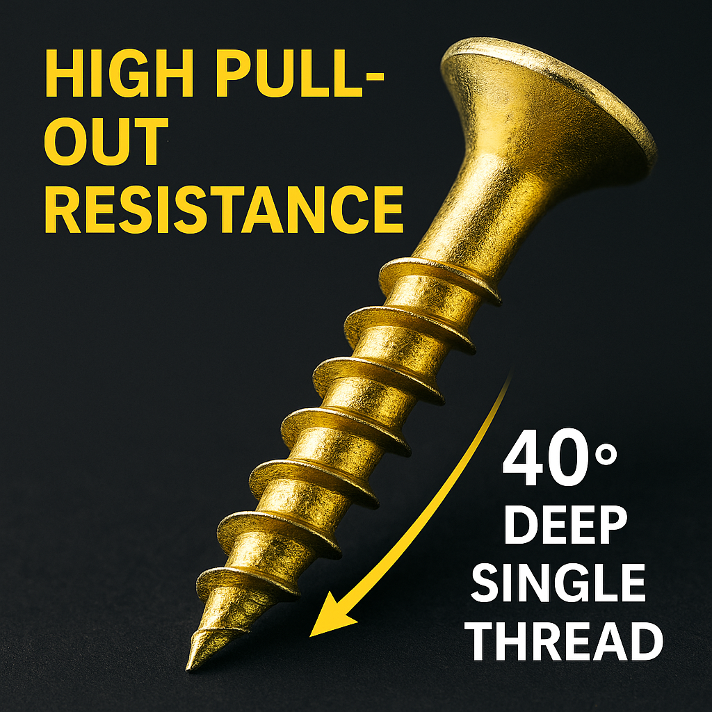 100pcs Yellow Zinc Screw Assortment Set | Mixed Size Screws for DIY, Furniture & Home Projects